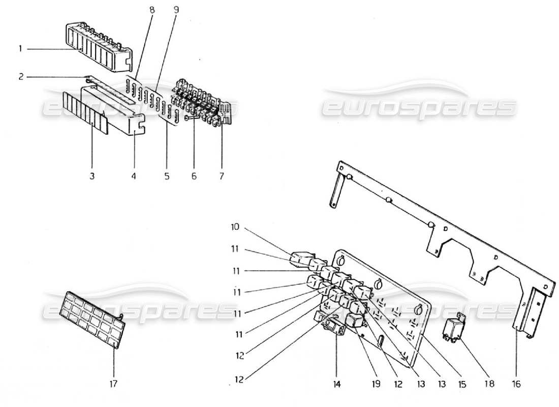 ferrari 308 gtb (1976) fuses and relays part diagram