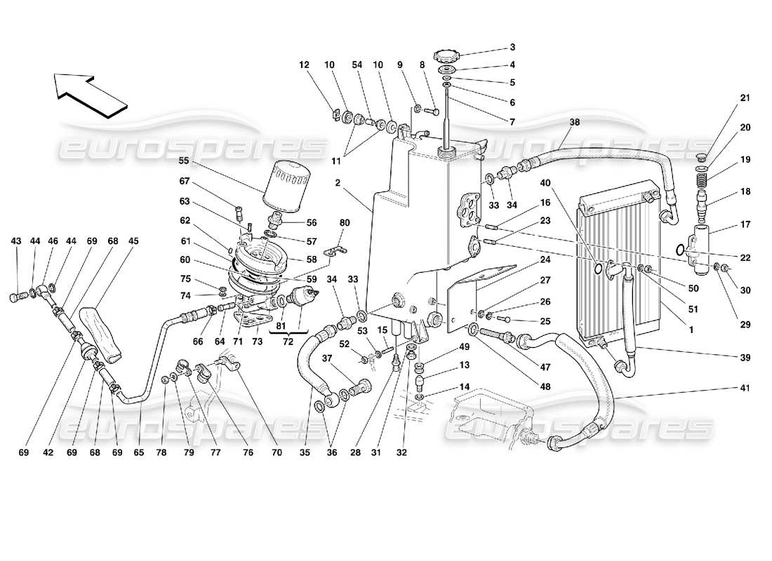 ferrari 355 (2.7 motronic) lubrication system part diagram