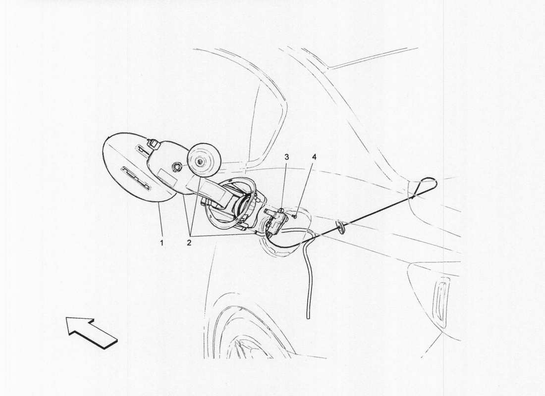 maserati qtp. v6 3.0 bt 410bhp 2wd 2017 fuel tank door and controls part diagram