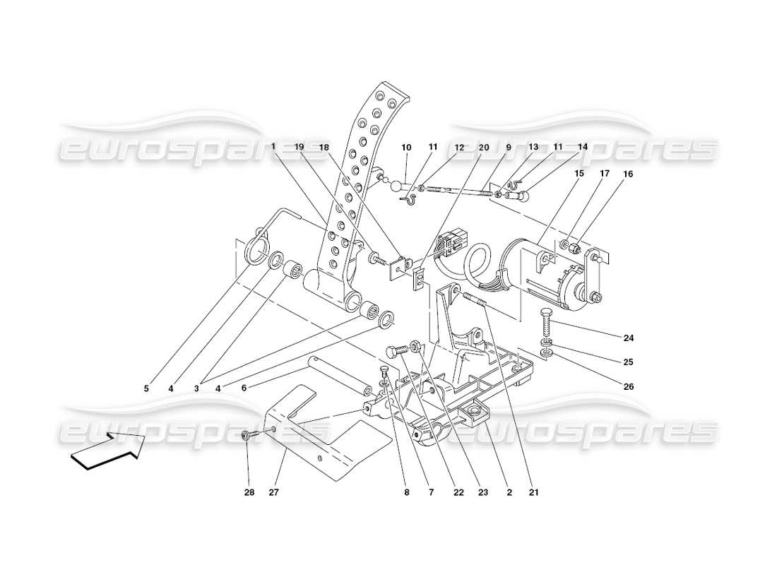 ferrari 430 challenge (2006) electronic accelerator pedal part diagram