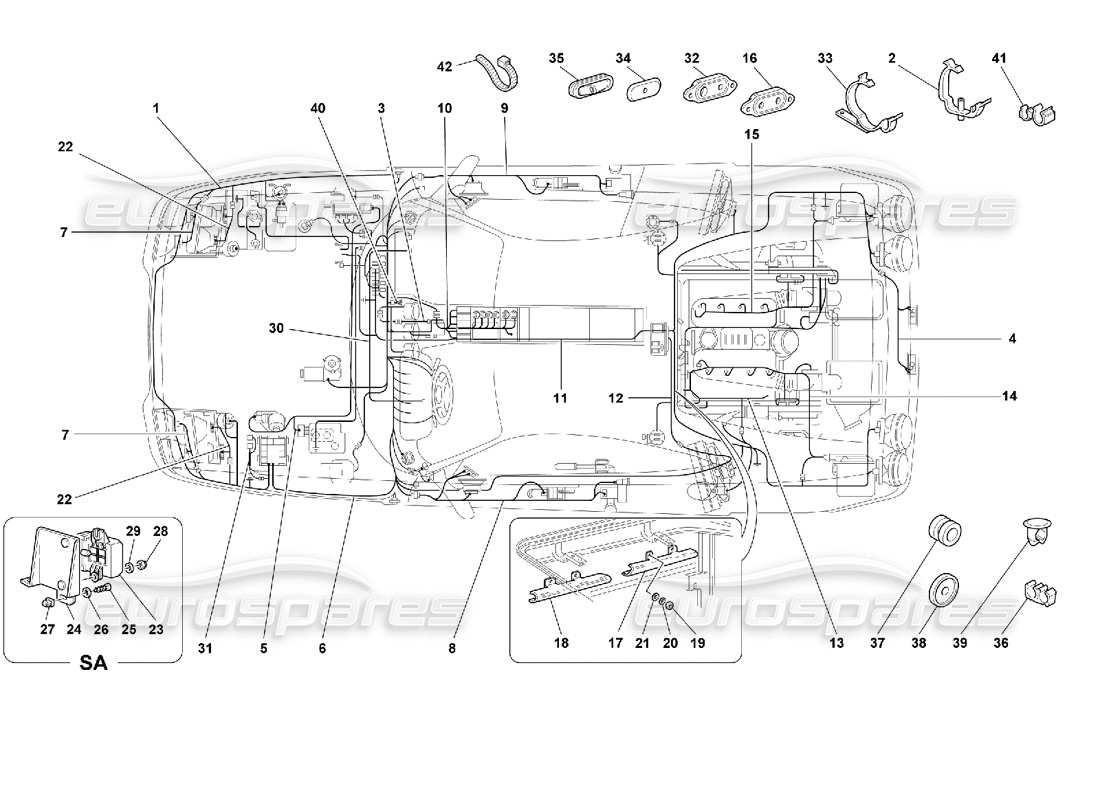 ferrari 355 (2.7 motronic) electrical system part diagram