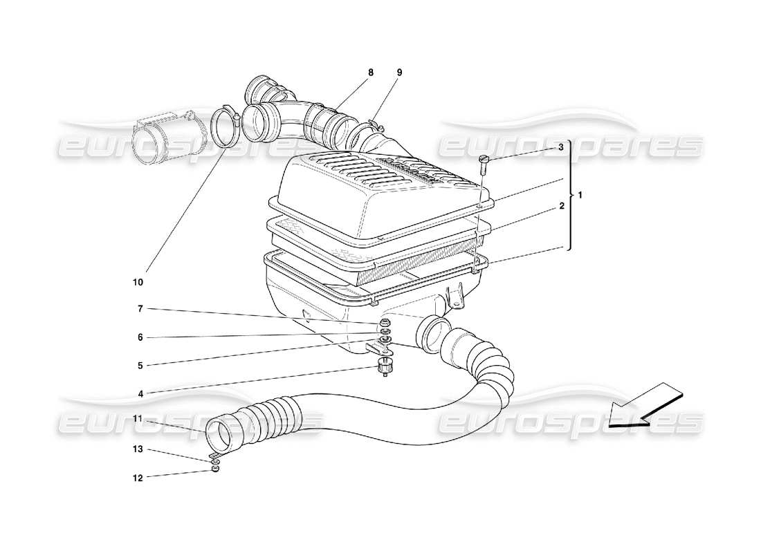 ferrari 355 (5.2 motronic) air intake part diagram