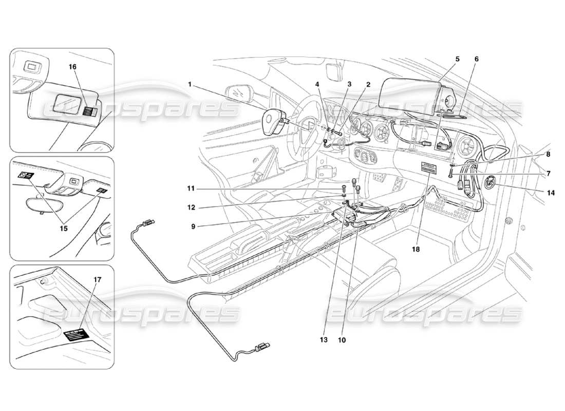 ferrari 360 challenge stradale air-bags part diagram