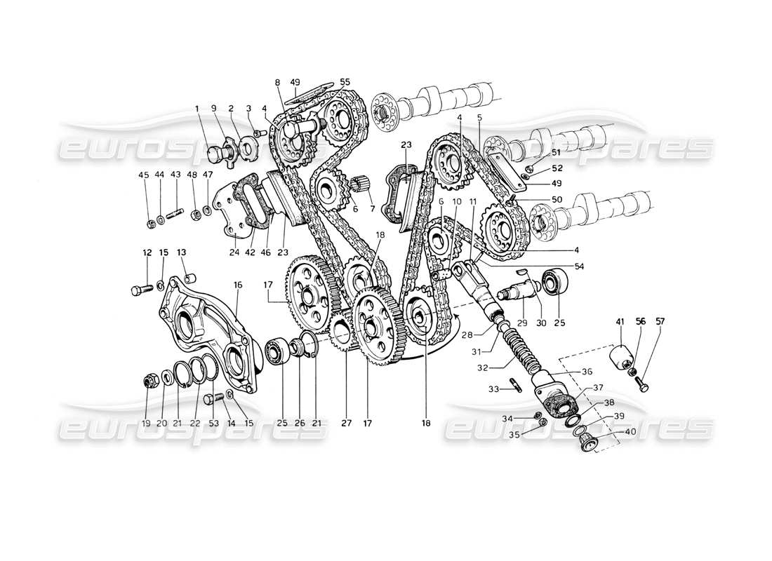 ferrari 246 dino (1975) timing control part diagram