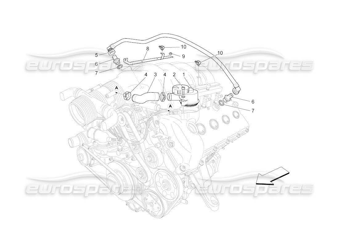 maserati qtp. (2011) 4.7 auto oil vapour recirculation system part diagram