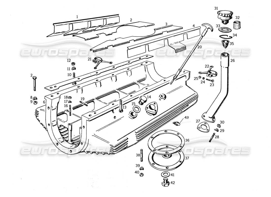 ferrari 250 gte (1957) oil pan part diagram