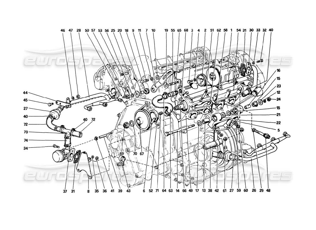 ferrari 308 gtb (1980) air pump and pipings (variants for aus version) part diagram