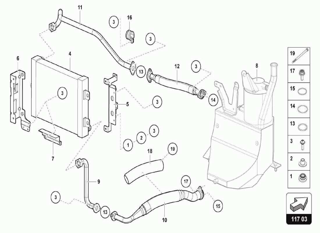 lamborghini centenario spider oil cooler part diagram