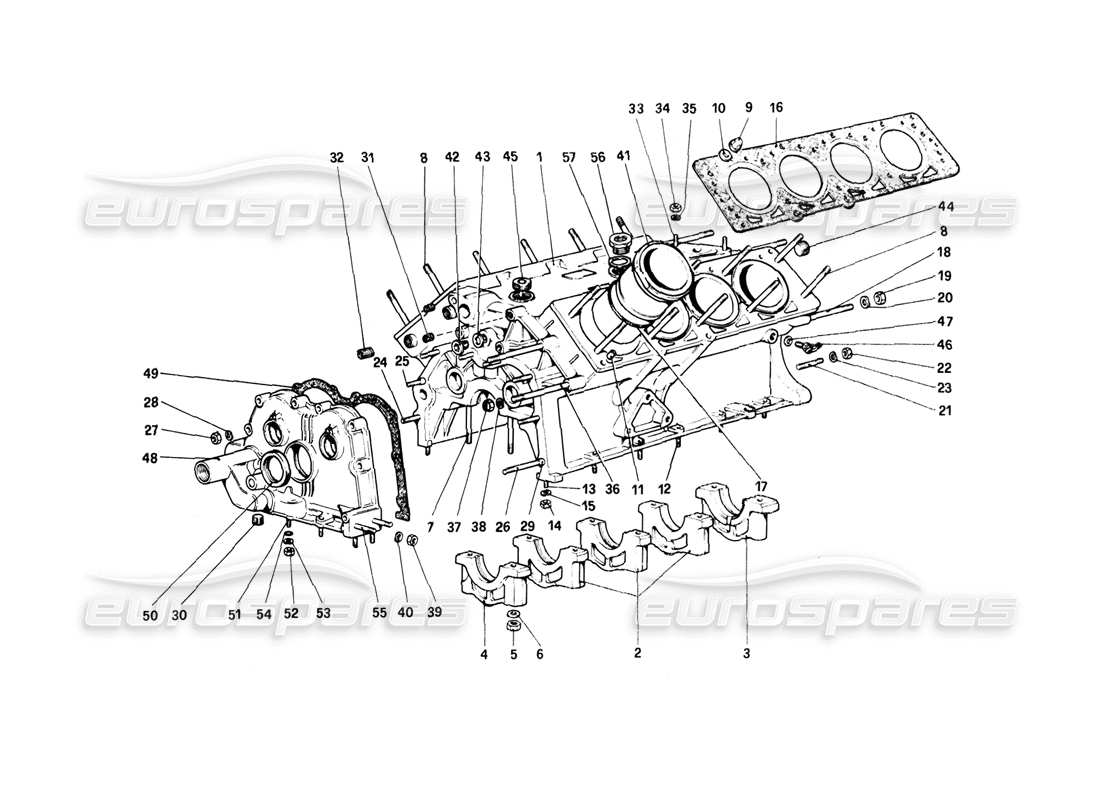 ferrari mondial 8 (1981) crankcase part diagram