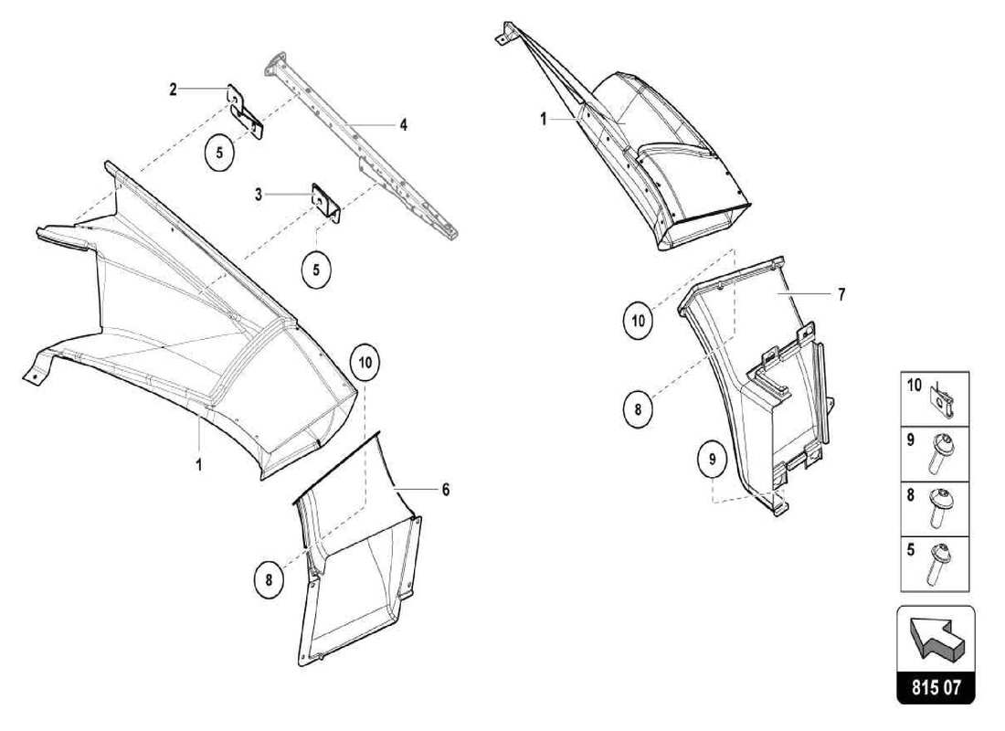 lamborghini centenario spider air duct cardboard part diagram