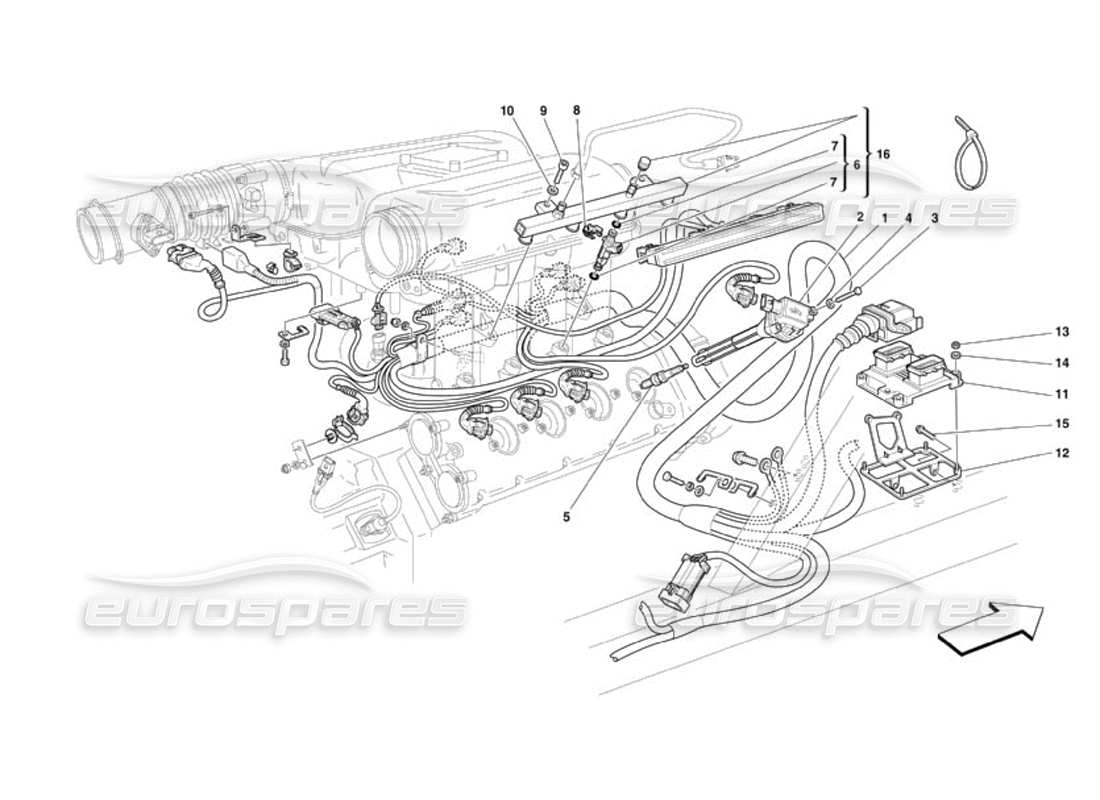 ferrari 360 challenge (2000) injection device - ignition part diagram