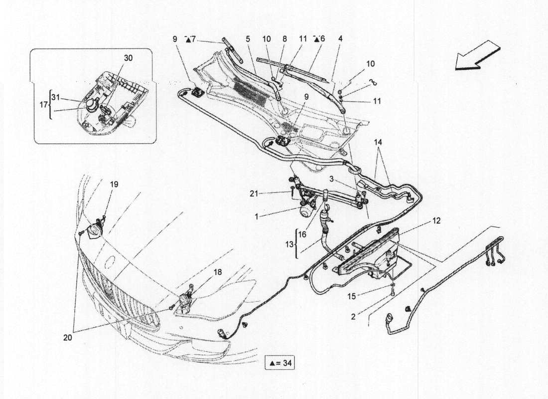 maserati qtp. v6 3.0 bt 410bhp 2wd 2017 external vehicle devices part diagram