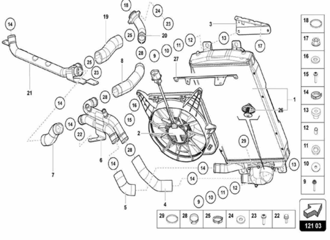 lamborghini centenario spider water cooling system part diagram