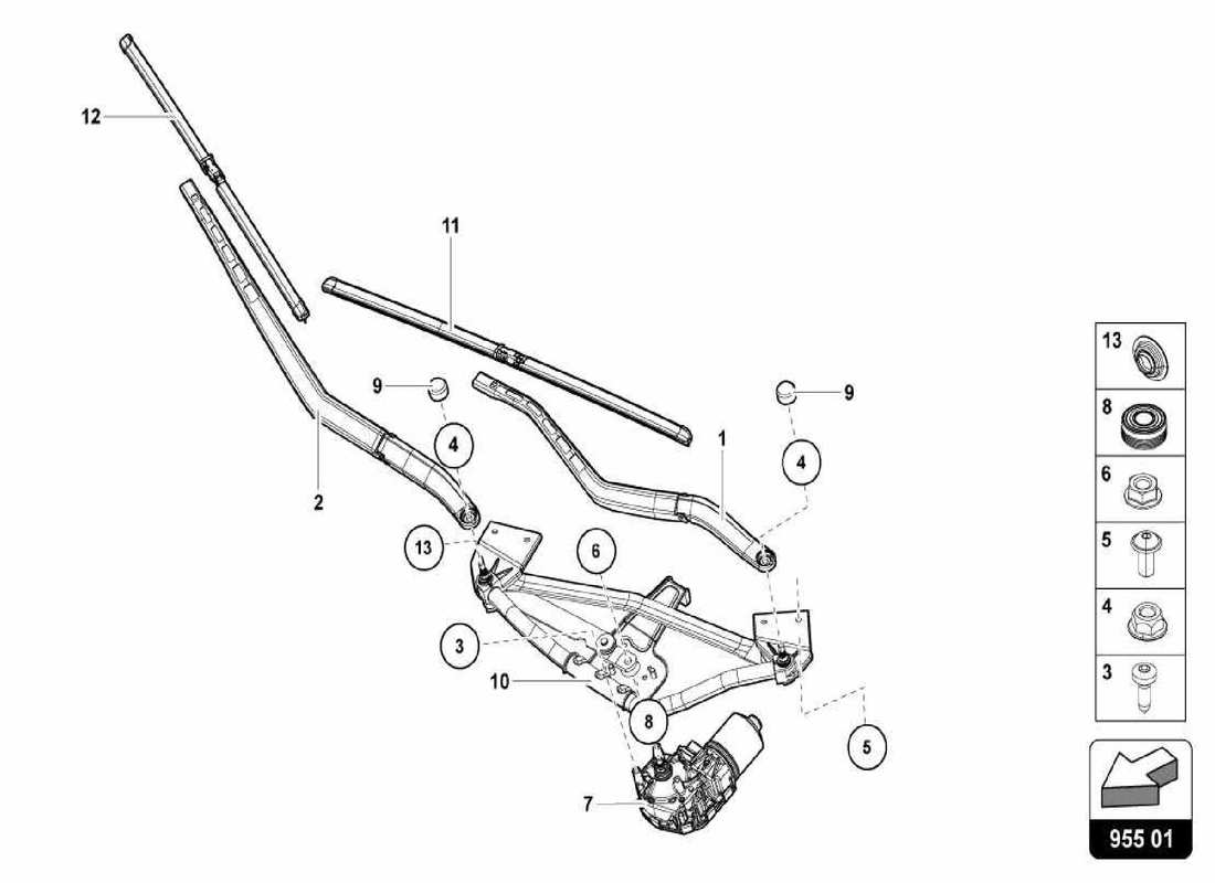 lamborghini centenario spider windshield wiper part diagram