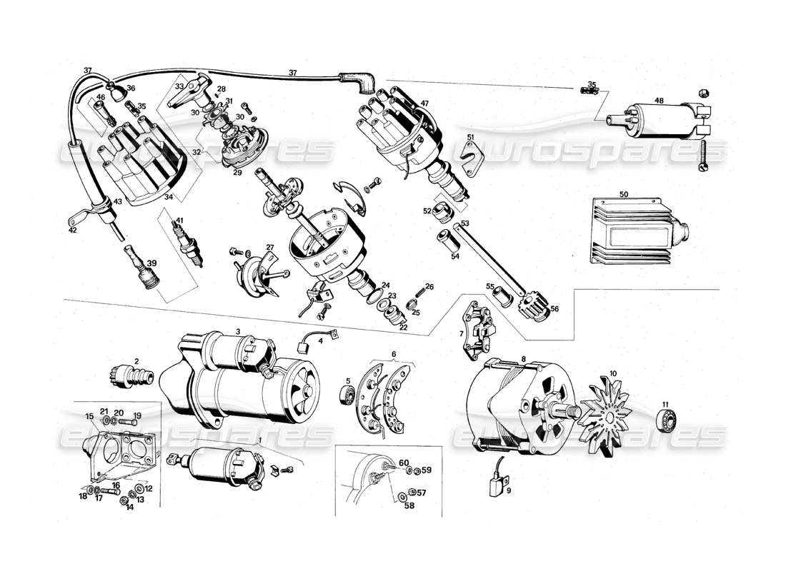 maserati qtp.v8 4.9 (s3) 1979 electrical equipment part diagram