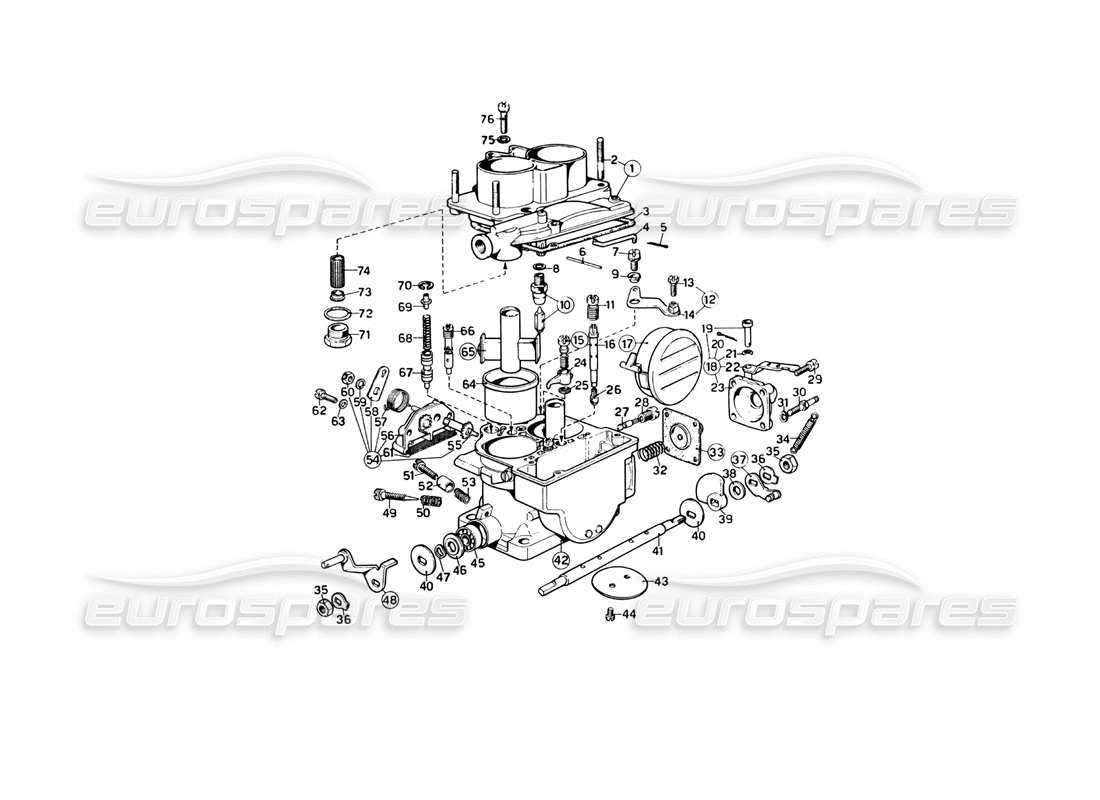 ferrari 246 dino (1975) weber carburettor (40 dcnf-13) part diagram