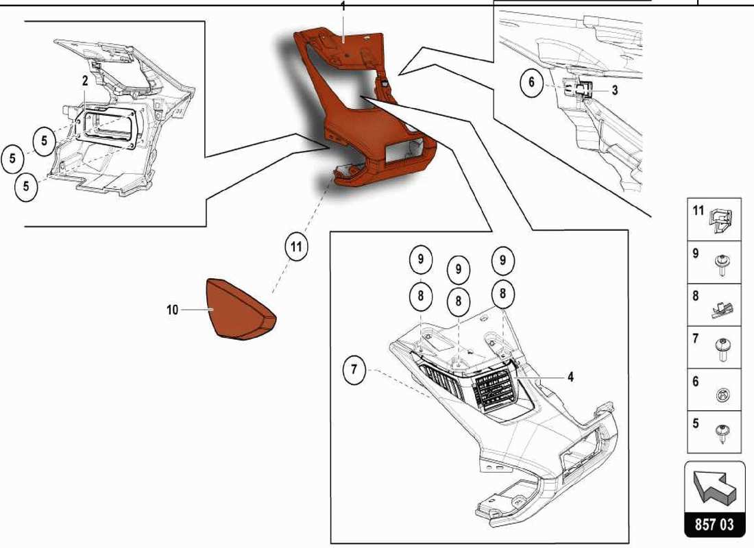 lamborghini centenario spider dash panel part diagram