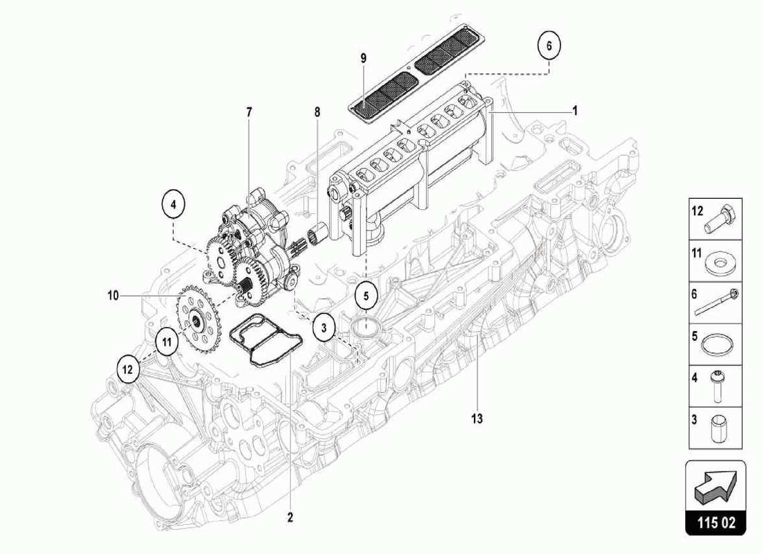 lamborghini centenario spider oil pump part diagram