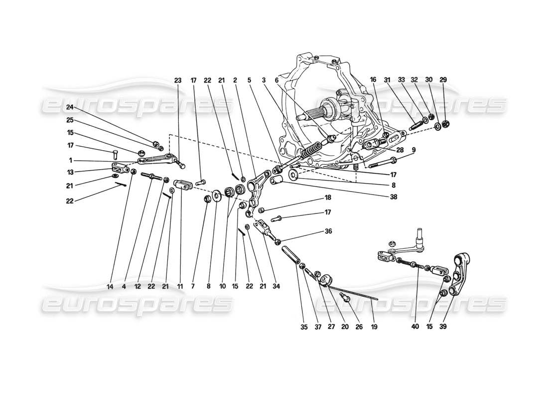 ferrari 308 gtb (1980) clutch operating control part diagram