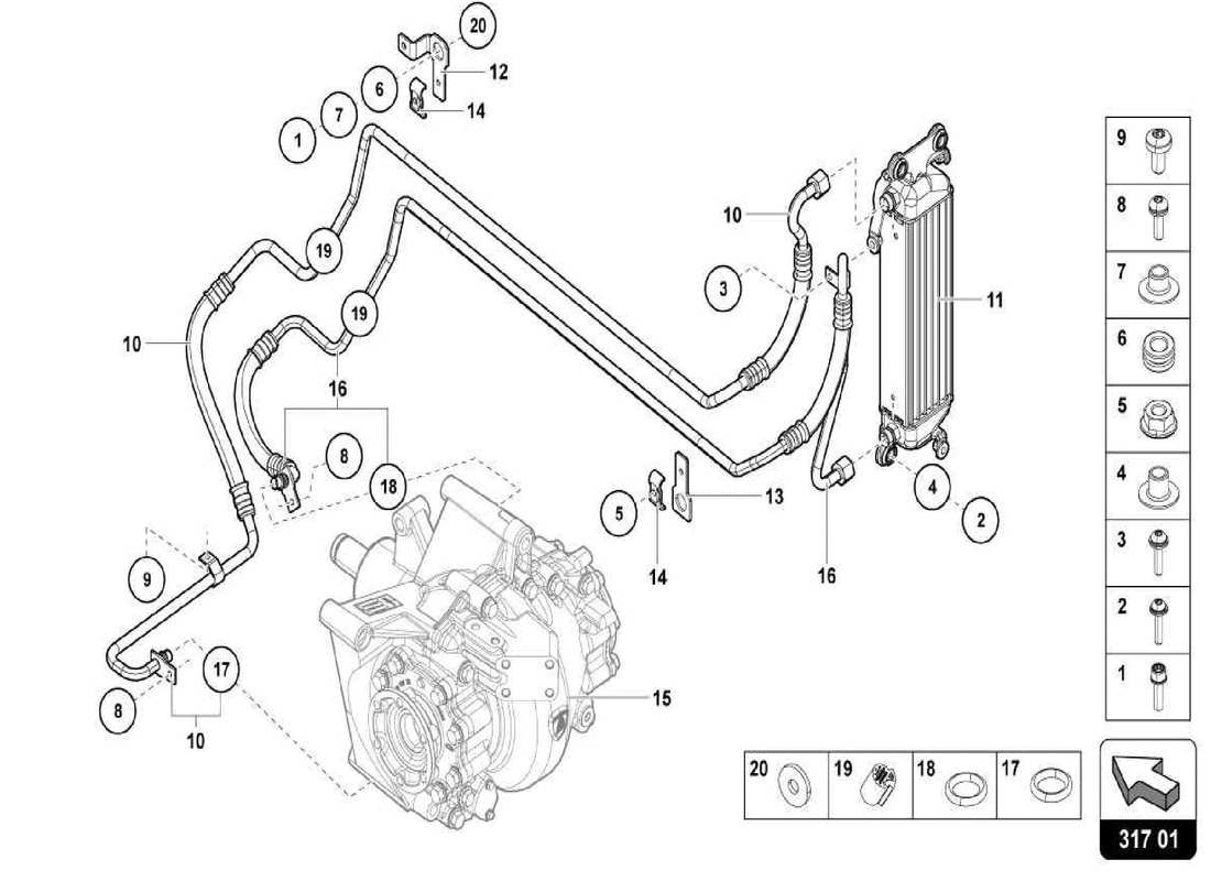 lamborghini centenario spider oil cooler part diagram