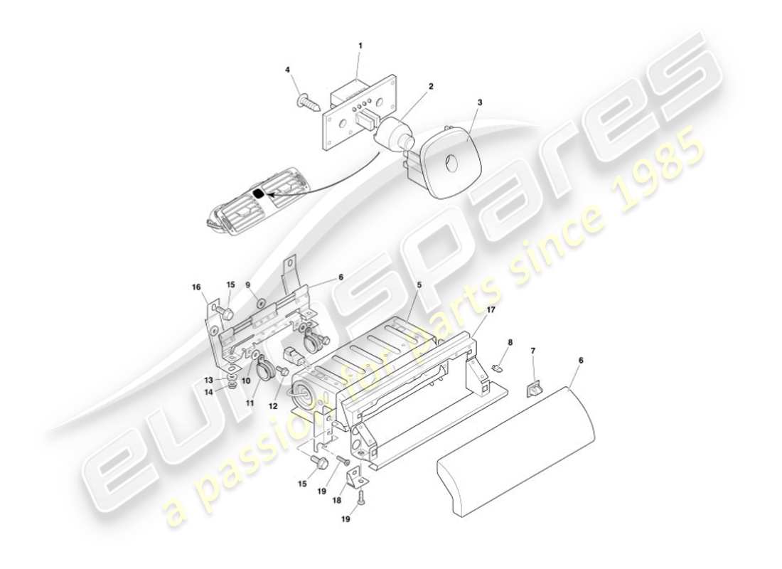 a part diagram from the aston martin vanquish (2004) parts catalogue