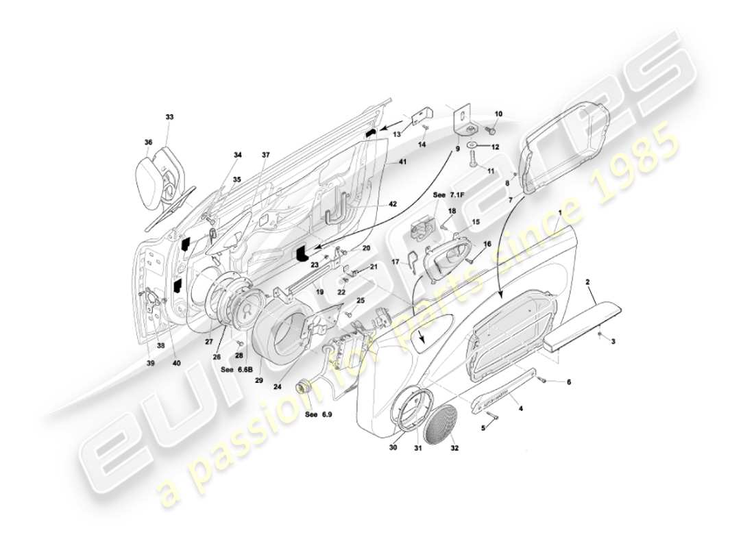 a part diagram from the aston martin vanquish (2006) parts catalogue