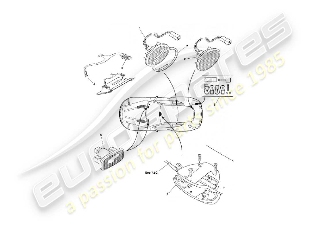 a part diagram from the aston martin vanquish (2003) parts catalogue