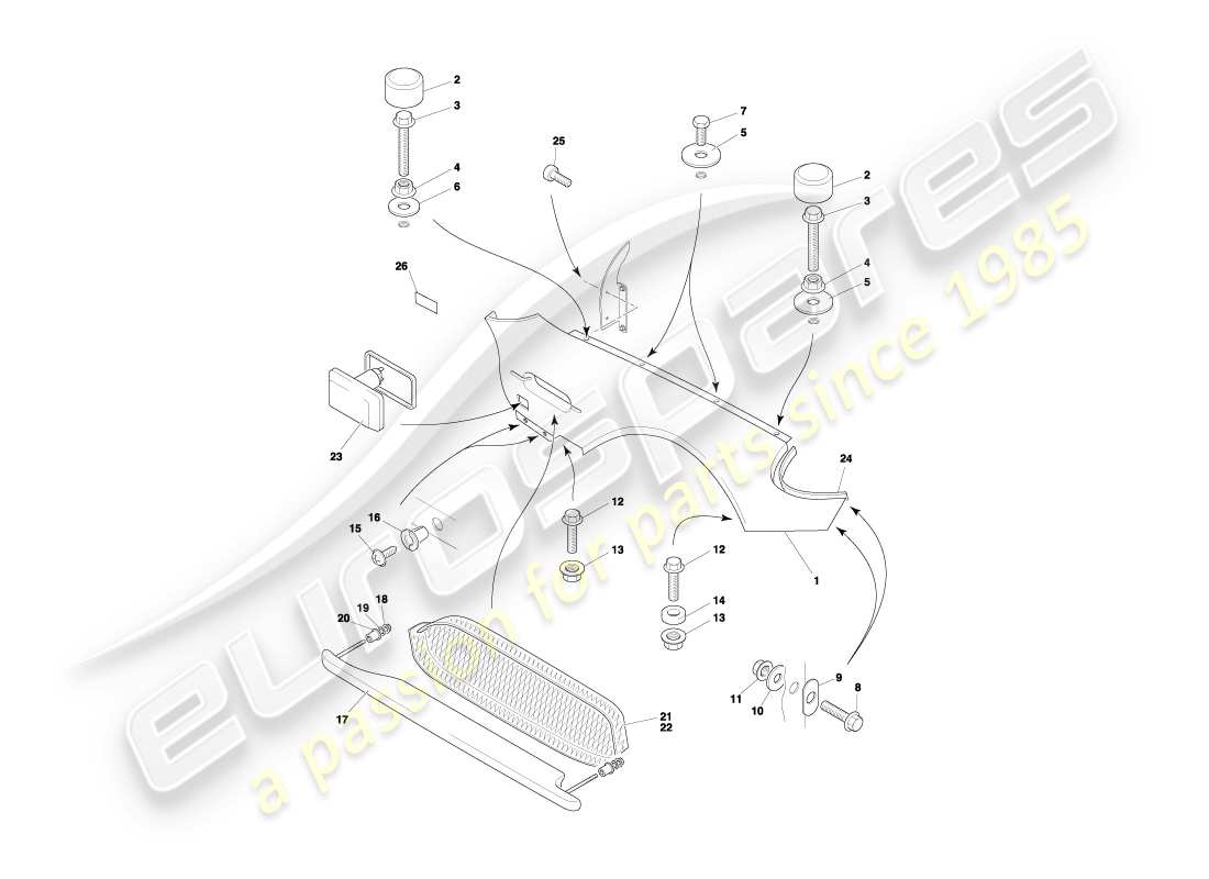 a part diagram from the aston martin db7 vantage (1999) parts catalogue