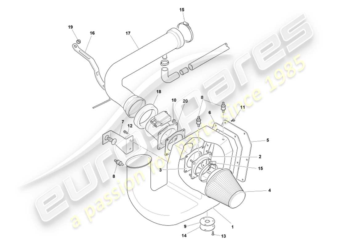 a part diagram from the aston martin db7 vantage (2002) parts catalogue