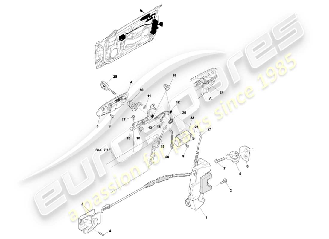 a part diagram from the aston martin vanquish (2001) parts catalogue