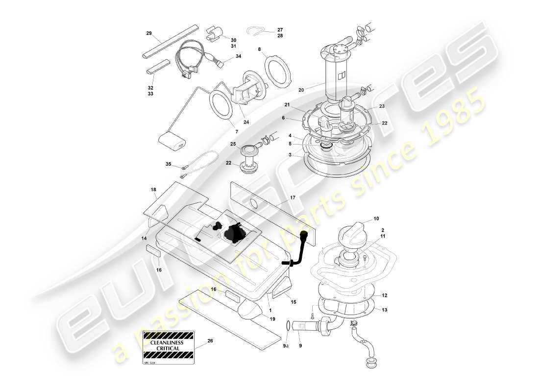 a part diagram from the aston martin db7 vantage (2003) parts catalogue