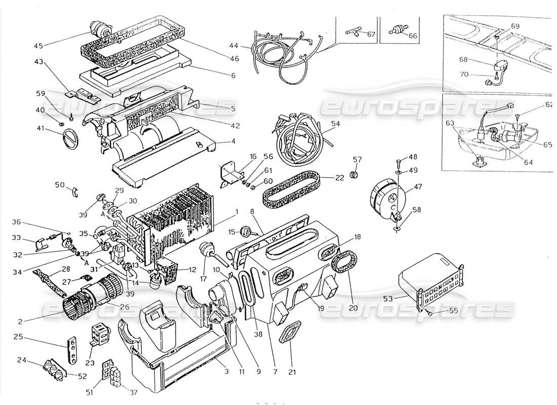 maserati 228 air - conditioner set (rh steering) part diagram