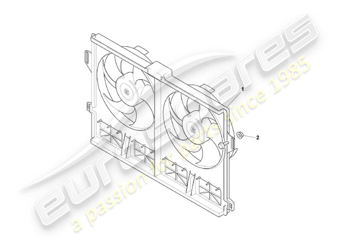 aston martin db7 vantage (2004) radiator & fan cowls part diagram