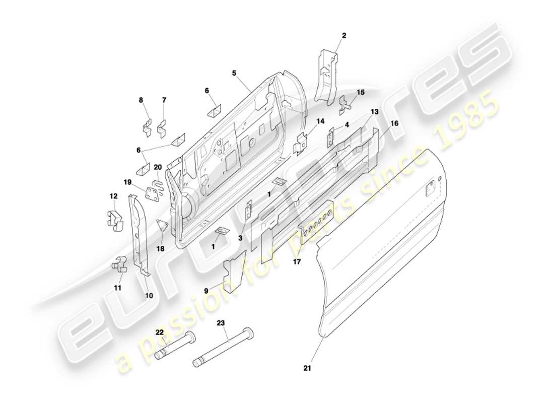 aston martin db7 vantage (2004) doors part diagram