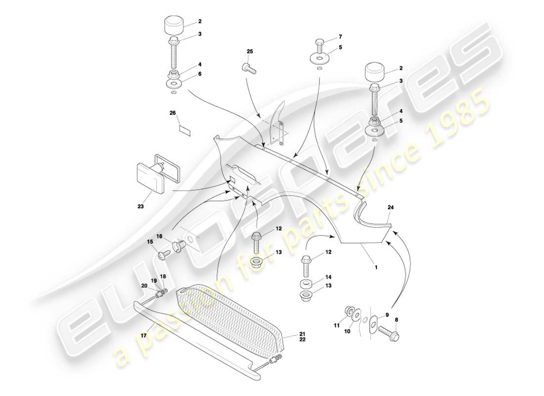 aston martin db7 vantage (2004) front wings part diagram