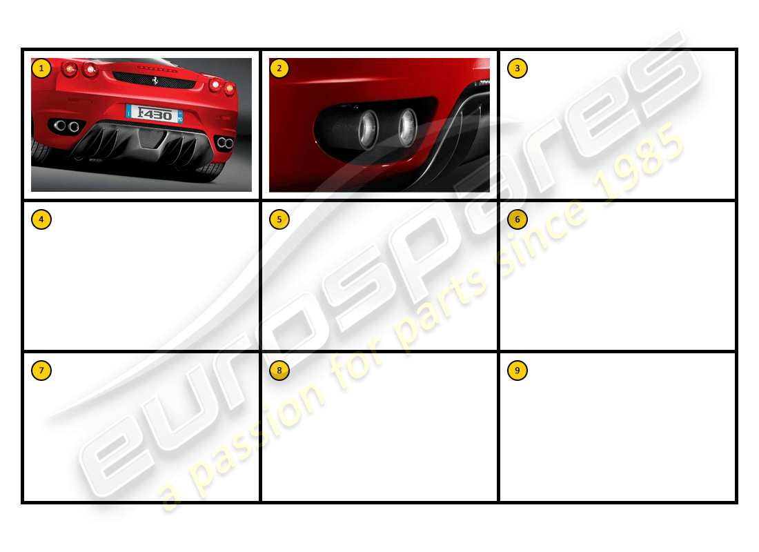 ferrari f430 spider (accessories) exterior - exhaust part diagram