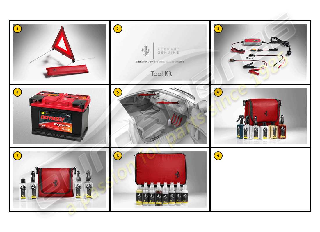 ferrari f430 coupe (accessories) car care - general part diagram