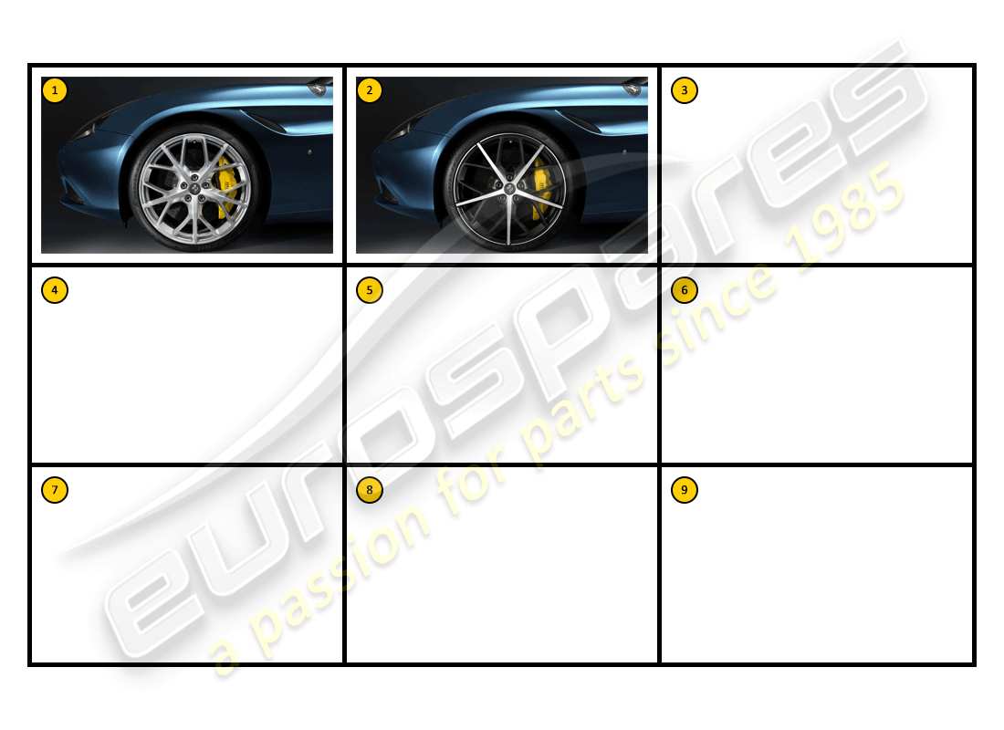 ferrari california (accessories) exterior - wheels part diagram