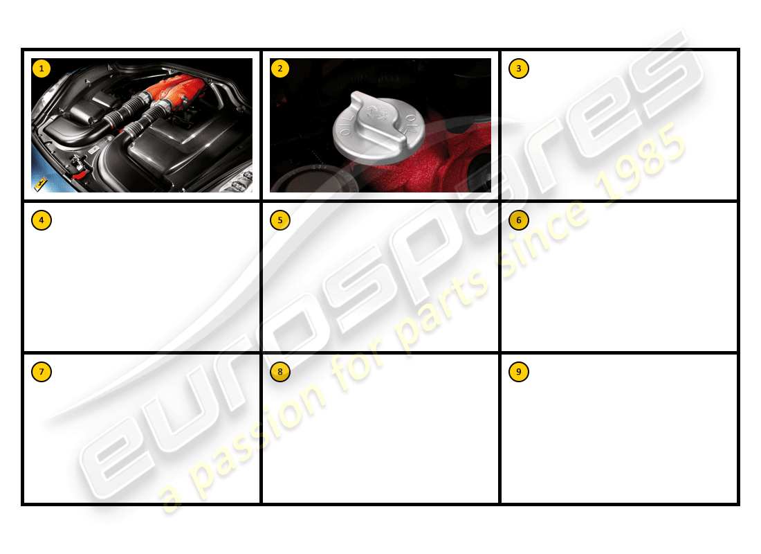 ferrari california (accessories) racing - engine bag part diagram