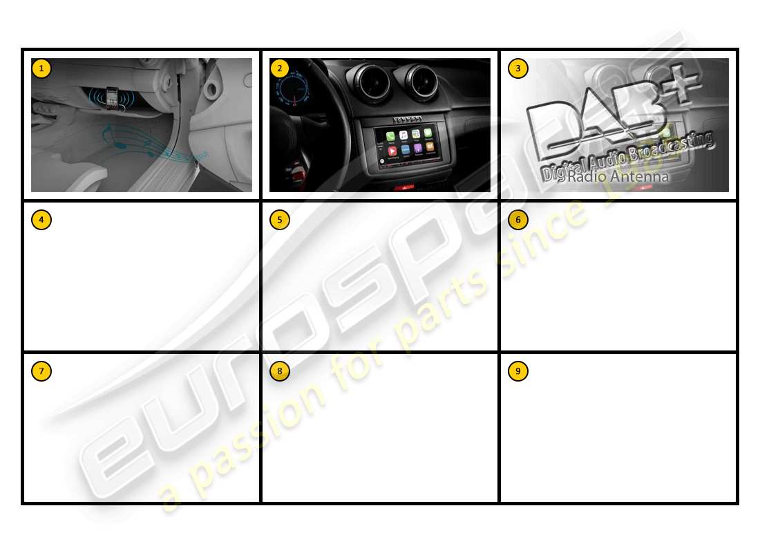 ferrari california (accessories) equipment - in car entertainment part diagram