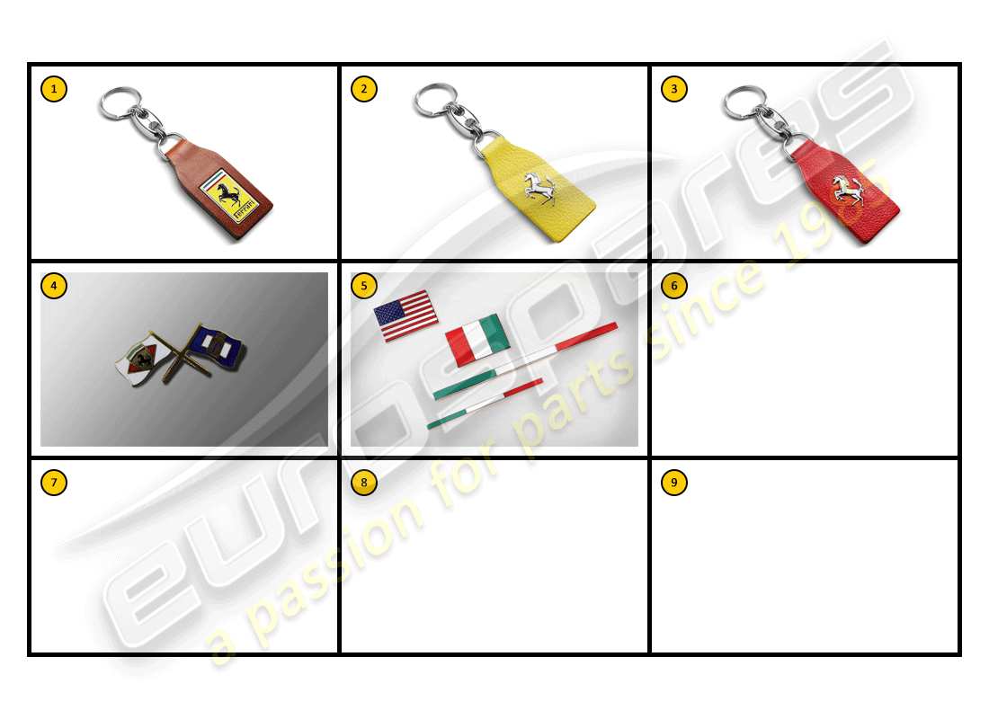 ferrari f430 coupe (accessories) equipment - badges and keyrings part diagram