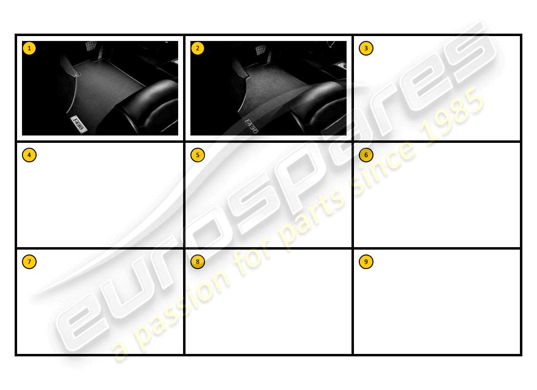 ferrari f430 coupe (accessories) interior - overmats part diagram