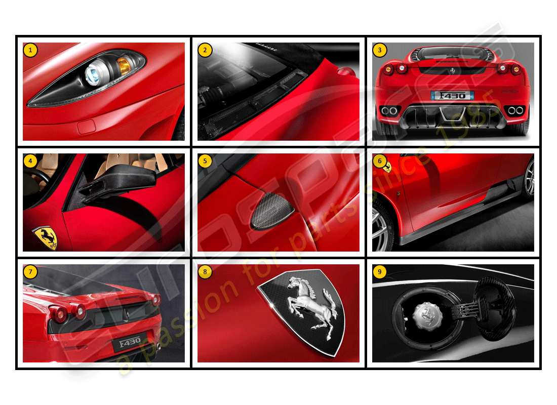 ferrari f430 coupe (accessories) exterior - body part diagram