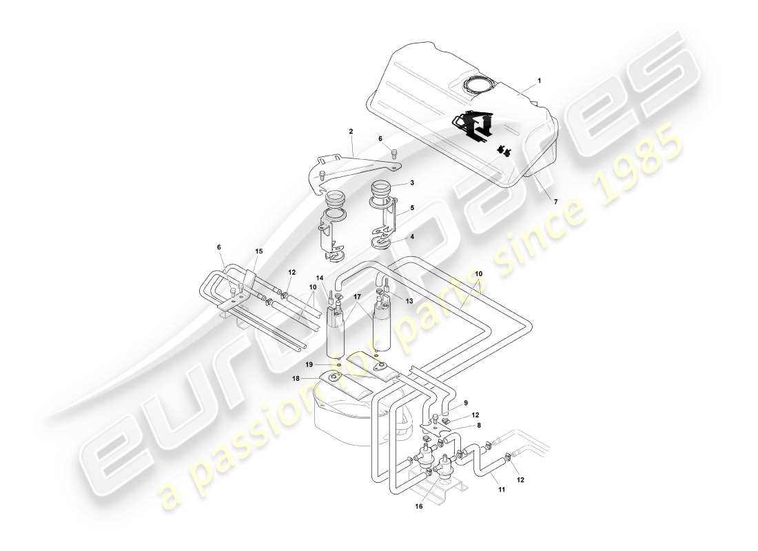 aston martin db7 vantage (2004) swirl pot, coupe part diagram