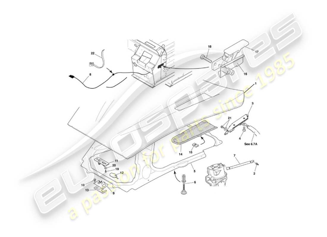 a part diagram from the aston martin vanquish (2005) parts catalogue