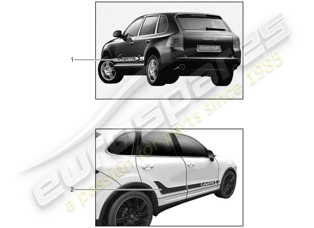 a part diagram from the porsche tequipment cayenne (2014) parts catalogue