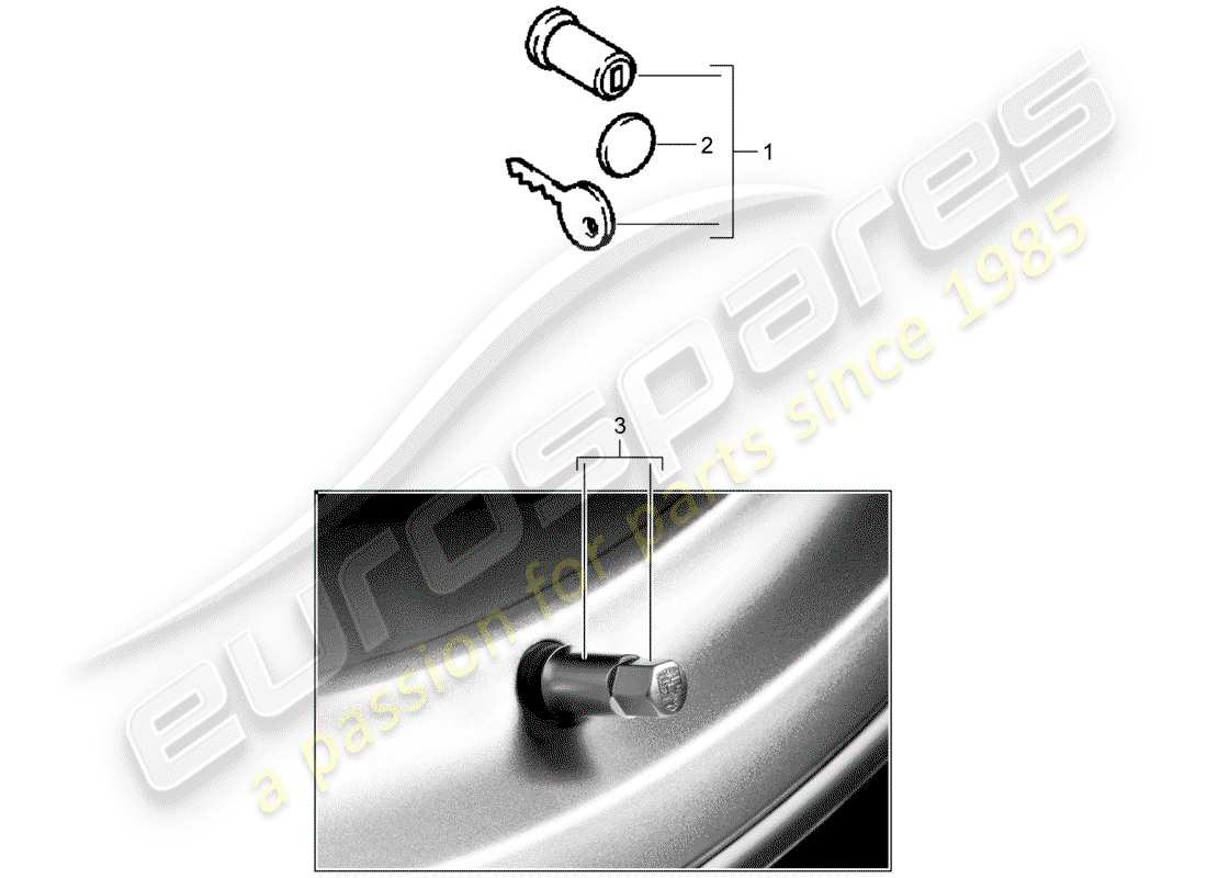 a part diagram from the porsche classic accessories (1985) parts catalogue