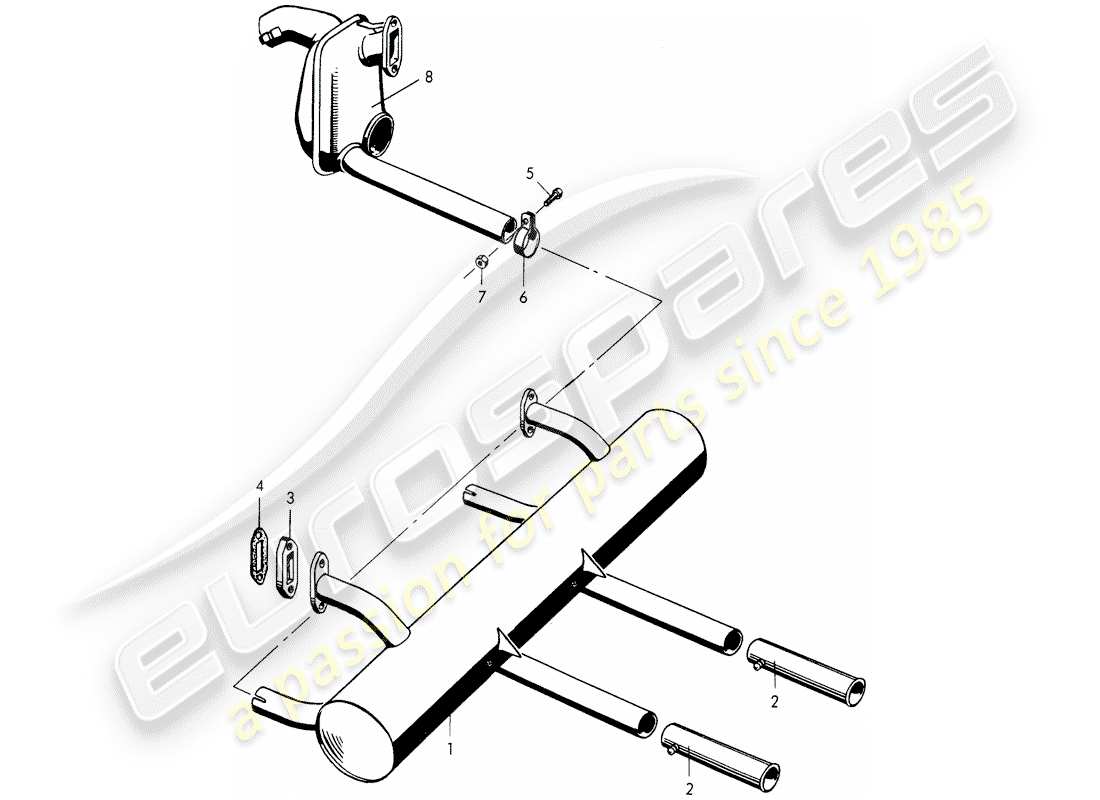 a part diagram from the porsche 356/356a (1954) parts catalogue