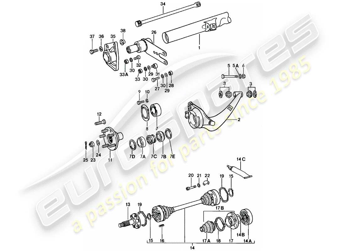 a part diagram from the porsche 911 (1983) parts catalogue