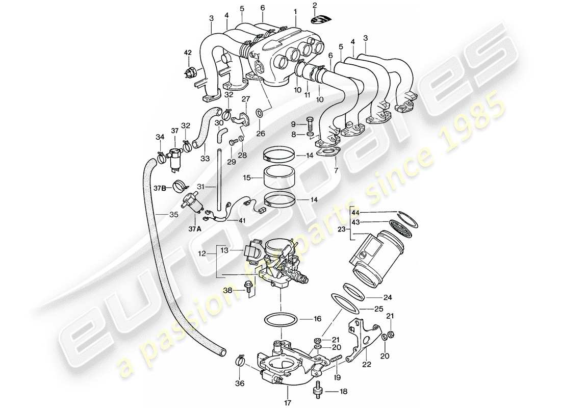 porsche 928 (1985) lh-jetronic - 1 - d - mj 1984>> part diagram